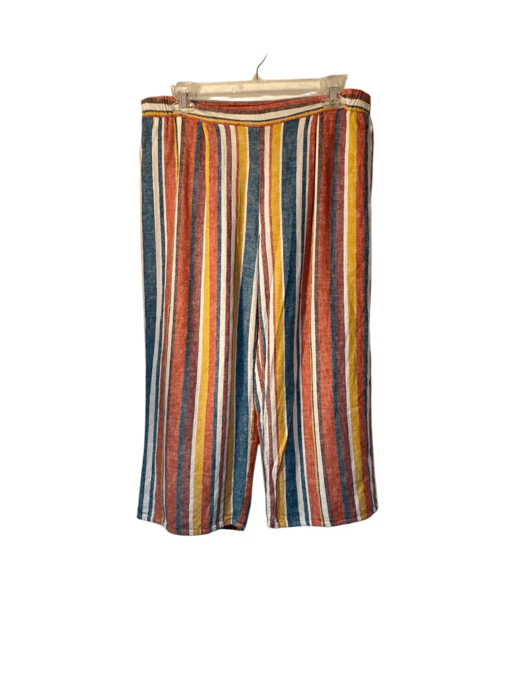 Melissa paige linen blend multicolored striped Capri pants M