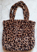 Plüsch  - Tasche - Leopardenmuster - Handtasche - Umhängetasche - flauschig