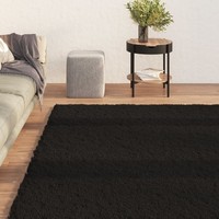 Teppich Waschbar Flauschig Kurzflor 160X230 Rutschfest Schwarz