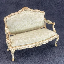Dolls house miniature 1:12 ARTISAN ornate Louis XV sofa settee LIKE JOHN HODGSON