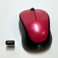 Logitech M317 Wireless Optical Mouse USB Receiver 3-Button 1000 DPI Red/Black