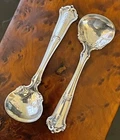 Pair Rare Antique Wallace Saxon Sterling Silver Master Salt Spoon 2.85” Mono H