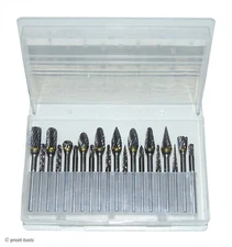 1/8” 20-pc CARBIDE BURR SET – die grinder burrs double cut metal grinding bits