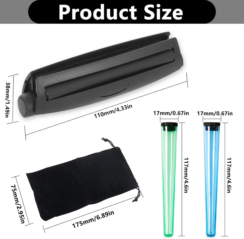 Effortless Joint & Cigarette Rolling Machine with Storage Tubes (110mm) - Bild 2 von 4