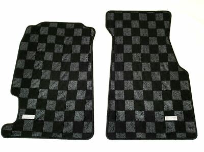 P2M LIGHT WHITE Checkered Flag Race Carpet Floor Mats Set Silvia 240sx S13 LHD