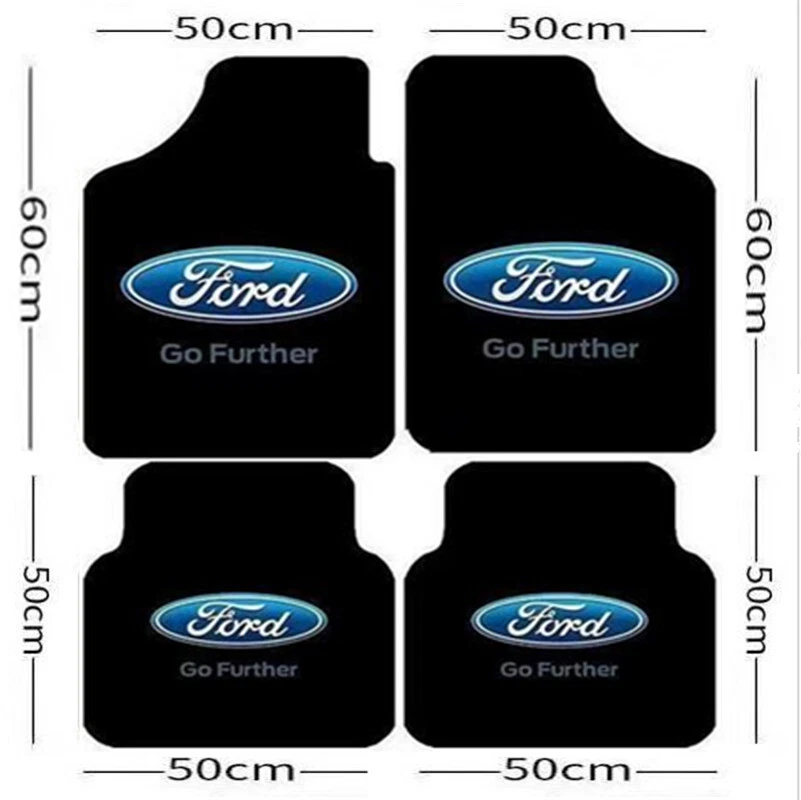 4Pcs Universal Anti-Slip Car Carpet Floor Mats Black Luxury for Ford Models - Imagem 2 de 4