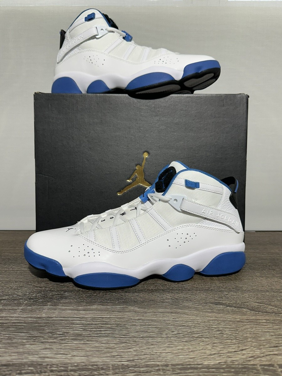 Size 13 - Air Jordan 6 Rings White Dark Marina Blue for sale