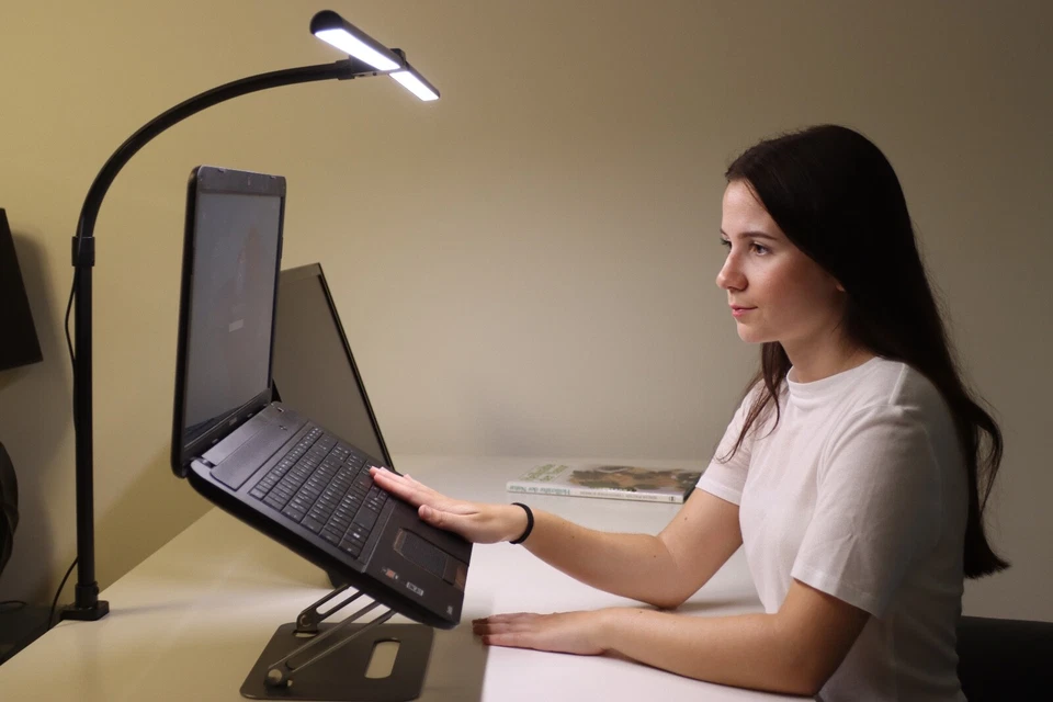 Bildschirmlampe TOUCH Tisch Lampe LED Büro PC Tageslicht  5stufe 24W 80cm XL NEW - Bild 3 von 4