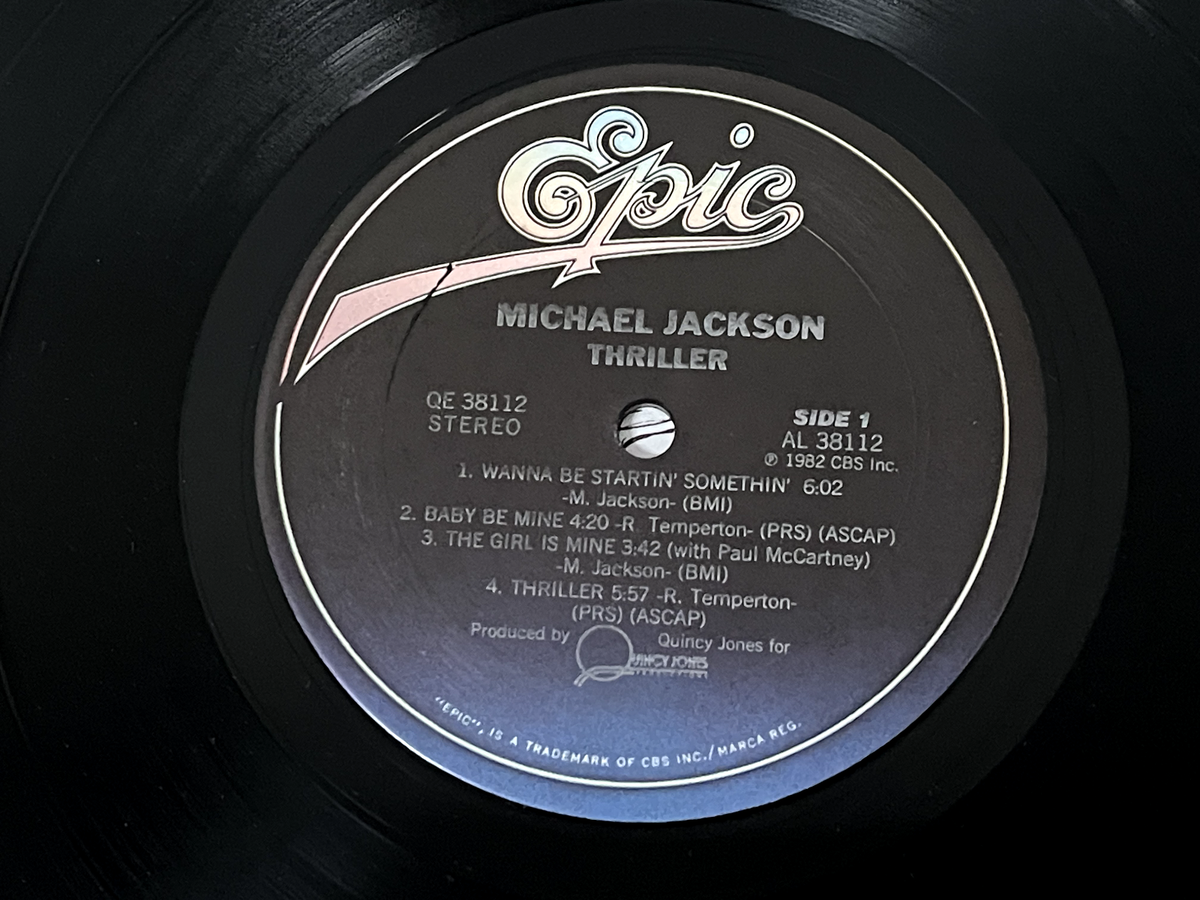 MICHAEL JACKSON THRILLER - RARE BACK COVER ERROR VINYL RECORD QE