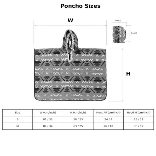TURQUOISE HOODED KIDS PONCHO UNISEX AZTEC PATTERN LLAMA WOOL HANDMADE COZY - Picture 13 of 13