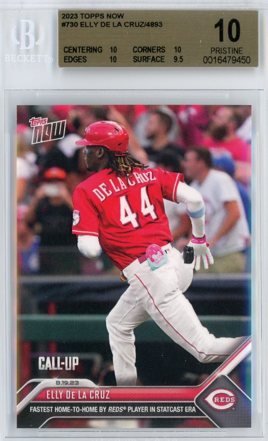 2023 TOPPS NOW MLB #730 ELLY DE LA CRUZ ROOKIE CALL-UP - BGS PRISTINE 10