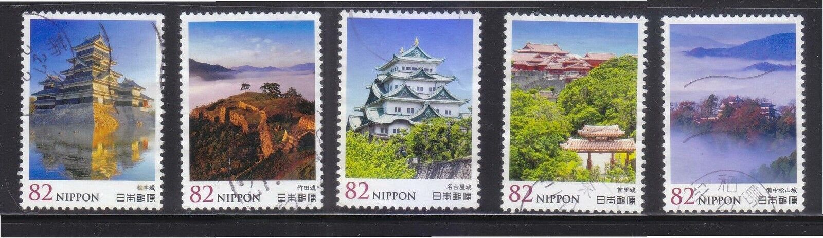 JAPAN 2014 JAPANESE CASTLE SERIES All items free shipping 3 famous COMP. STAMPS OF SET FIN IN 5