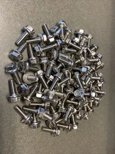 (100) M6 X 1.00 X 16 Stainless Steel DIN 6921 A2 Hex Flange Bolts M6x16mm Flange