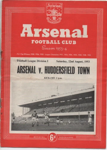 Division 1 Home Teams Football League Fixture Programmes (1950-1958)