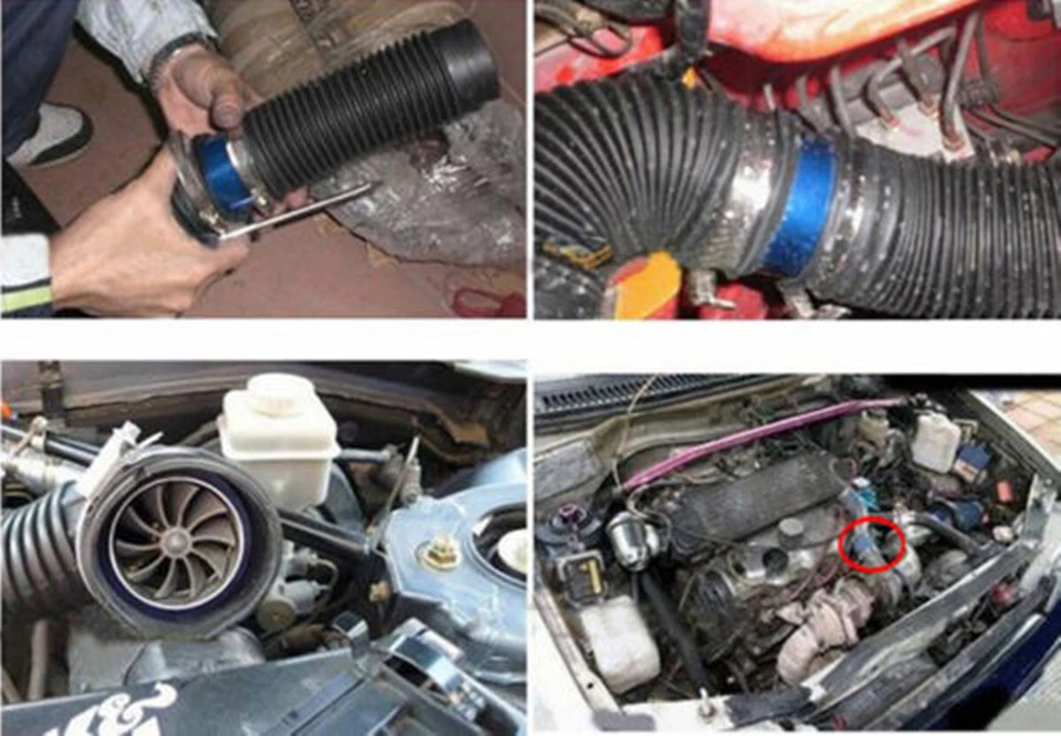 Car Air Intake Fan Double Turbine Turbo Supercharger Turbonator Gas Fuel Saver - Image 2 of 4