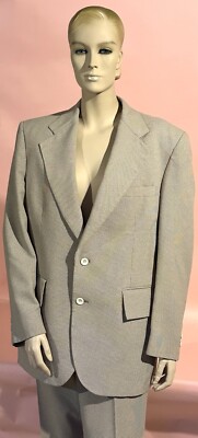 Vintage PALM BEACH Men s Polyester Leisure Suit Light Beige Chest 44 