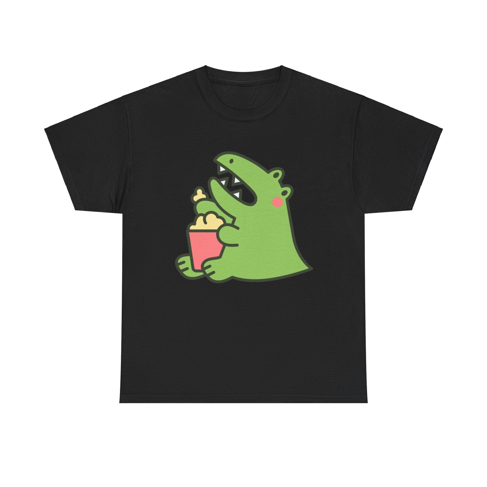 Dino Movie Night T-Shirt - dinosaur cute kawaii cinema film buff snack