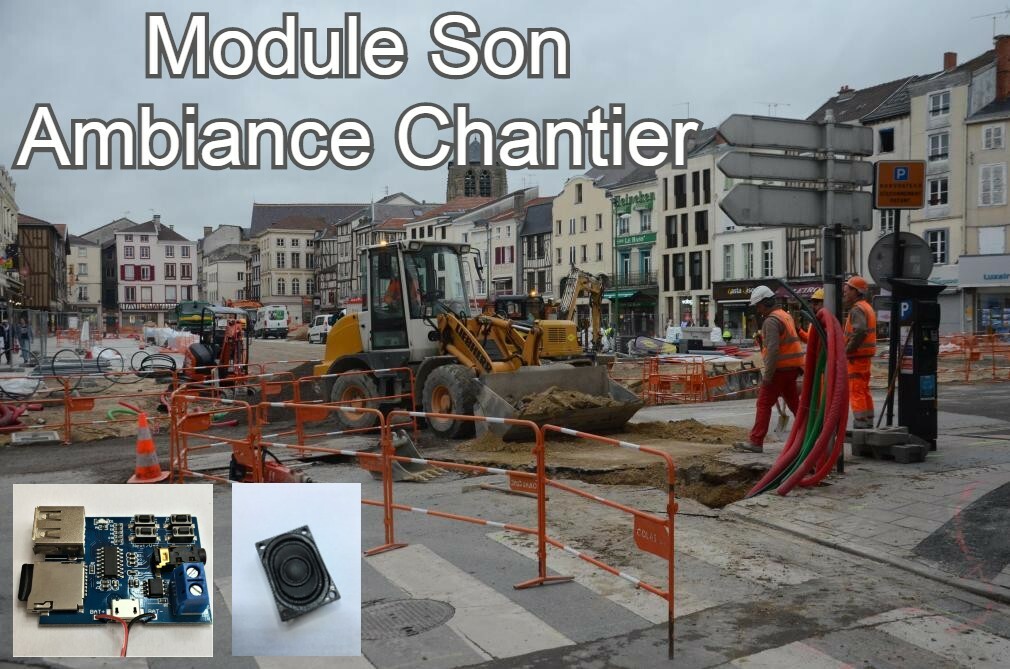 Générateur sonore ambiance chantier 5V accessoire de décor train miniature