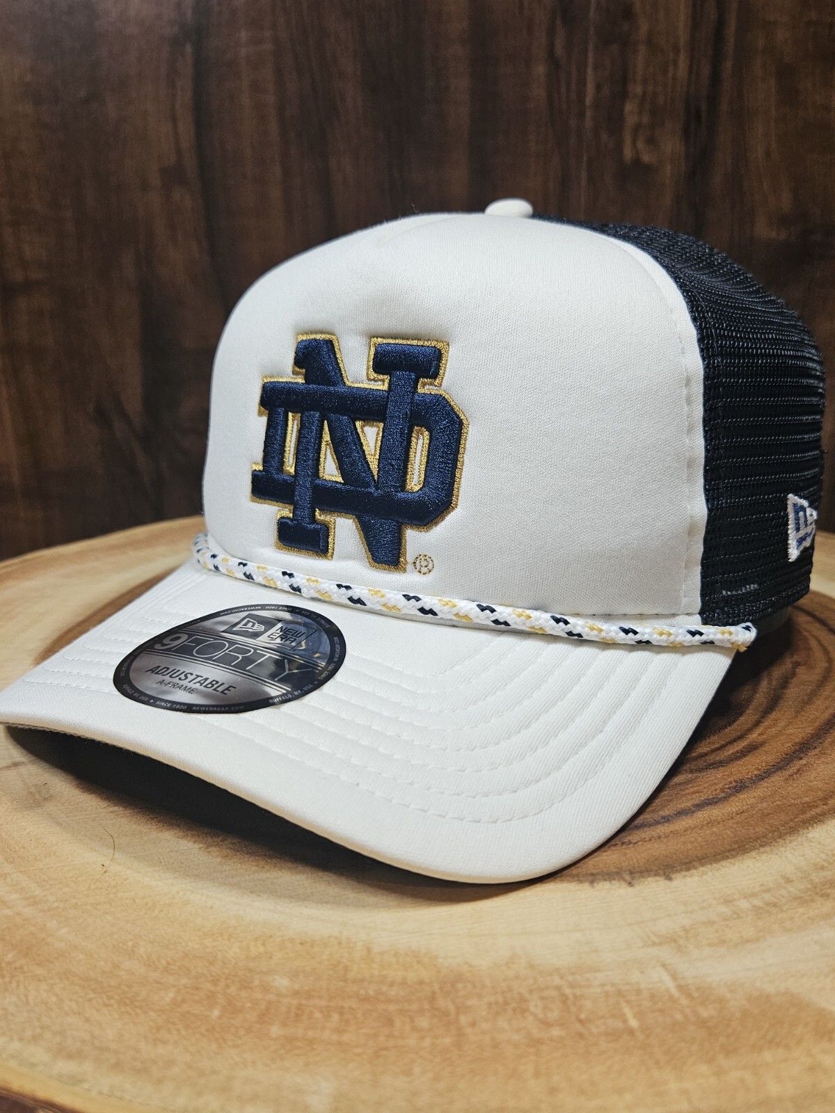 Notre Dame Fighting Irish New Era 9Forty Golfer A Frame Rope SnapBack Hat Cap