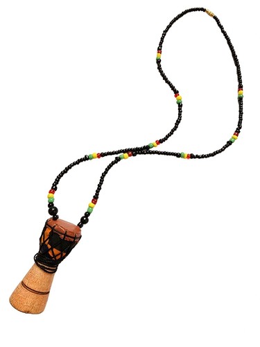 Afrikanische Trommel Halskette Ethno Tribal Halsstück Tribal Statement Halskette  - Bild 5 von 5