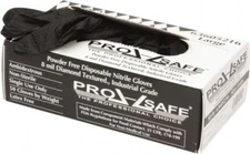 PRO-SAFE 50-Pack 8-mil Diamond-Texture Disposable Black Nitrile Gloves: Large