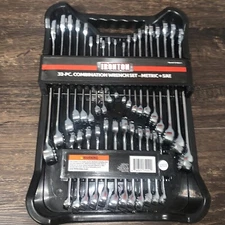 Ironton 32-Pc. Combination Wrench Set - Metric & SAE Tool Set w/Case