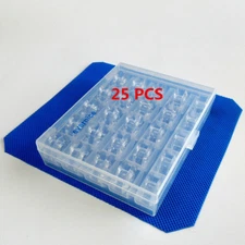25 Bobbins W/ BOX for Singer Plastic Sewing drop-in Bobbins 66 Class 99 185 241 