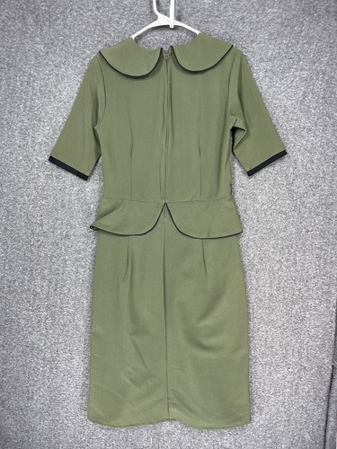 Rock Steady Vintage Inspired Army Green NWT Women’s Large Half Sleeve Collared - Picture 17 of 17