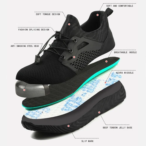Men's Sneakers Safety Shoes Work Steel Toe Cap Bulletproof Boots Indestructible - Picture 10 of 21