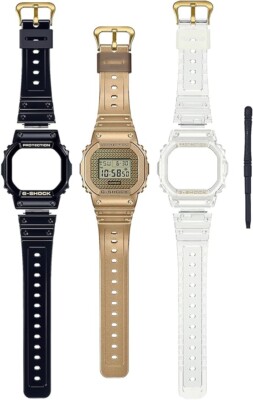Casio G-Shock Hip Hop Gold Chain Watch With Interchangeable straps DWE-5600HG-1