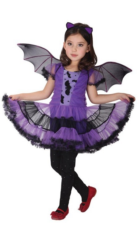 Niñas Murciélago Púrpura Halloween Disfraces Juego de Rol Niños Juegos con disfraces Bailarina Vestido