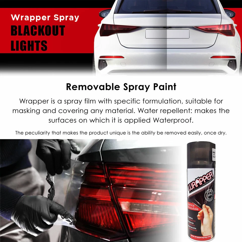Wrapper Spray Vernice Removibile Oscurante Fanali Nero Fumè - Imagen 3 de 4