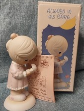 Precious Moments Always In His Care Girl W/Baby Bird 1990