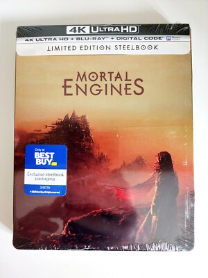 Mortal Engines Steelbook: 4K, Blu Ray, Digital Sealed New Mint US Ships in Box