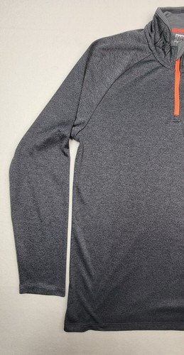 Pullover Tapout Para Hombre L Gris Naranja 1/4 Cremallera Manga Larga Chaqueta Ligera - Imagen 4 de 10
