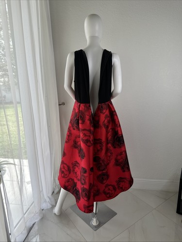 SLNY Floral Fit & Flare Cocktail Dress Sleeveless Satin Party Dress Sz: 12 - Picture 18 of 18