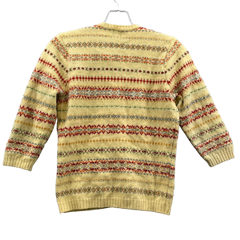 Cárdigan nórdico de lana de cordero Gap vintage para mujer pequeño amarillo cabaña Preppy Academia Foto 2 de 4