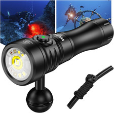 Wurkkos DL08 Dive Light, 3600 Lumens Rechargeable Scuba Underwater Lights with R