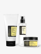 COSRX Snail Mucin Trio – Gel Cleanser 150 ml, 96% Essence 100 ml, 92% Cream 100g