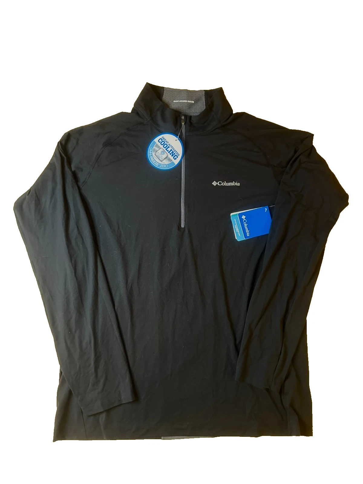 COLUMBIA Men's Black Freeze Degree 1/2 Zip Long Sleeve Shirt XL $70