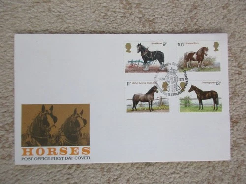 1978 SHIRE HORSES FIRST DAY COVER, SCARCER ROYAL SCOTS DRAGOON GUARDS, BF1678 PS