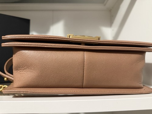 Preowned Authentic Chanel Boy Crossbody BeigeMedium 25cm In Excellent Condition - Picture 8 of 10