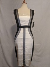JAX Midi Bandage effect dress, black, white, grey, fully lined, size 4, NWT