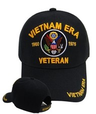 Vietnam Era Veteran, Army Emblem, Vietnam Veteran on bill, black hat