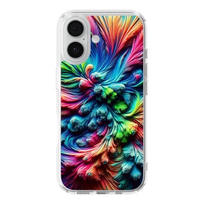 DistinctInk Vibrant Swirl Colored Desktop Wallpaper Clear MagSafe Case for iPhon