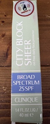 New In Box Clinique City Block Sheer Oil-Free Daily Face Protector SPF25 40ml
