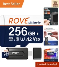 High-Performance 256GB Micro SDXC Card with USB 3.2 Reader, Drop & Water Proof