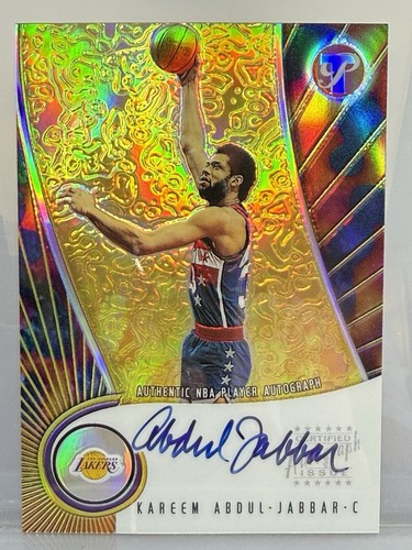 2001 Topps Pristine Kareem Abdul-Jabbar Gold Refractor Autograph on Card #AKAJ