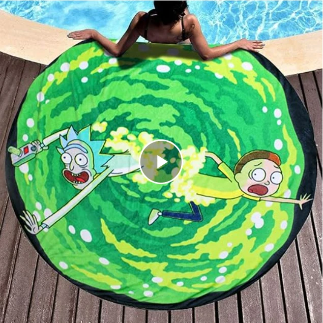 Rick and Morty Rounded Portal Blanket Throw 60 inches ROUND - Image 4 of 4