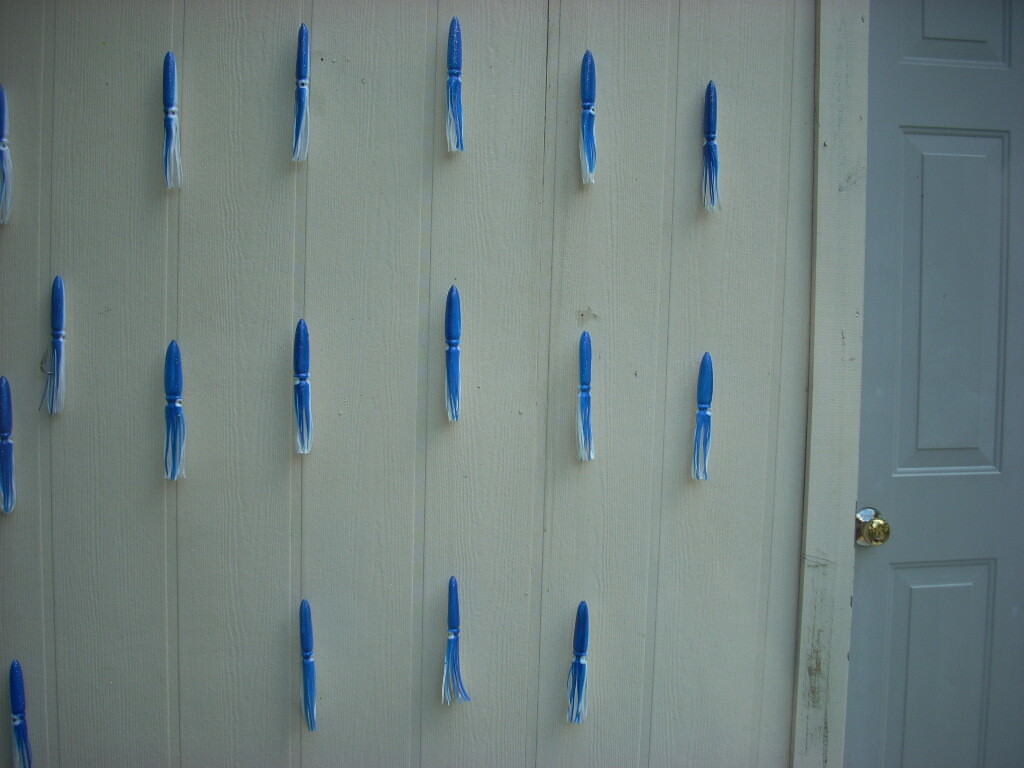 14 Blue/White 9" squid Splash Spreader Bar  - Tuna, & Billfish - Image 3